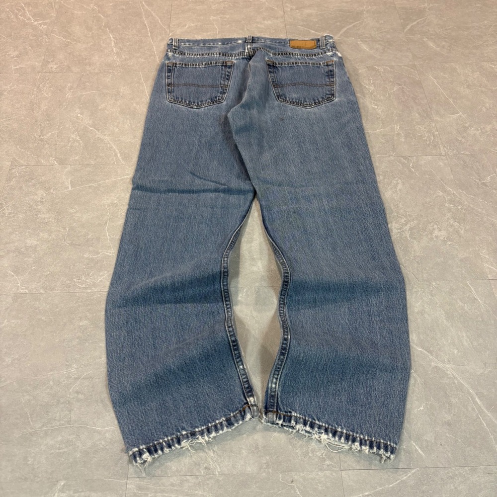 Urban Up Pipeline Men 34x30 Medium Wash Distressed Straight Leg Denim Jeans Blue